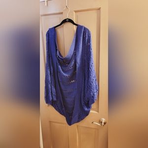 * Ashley Stewart 22/24 blue open knit cardigan